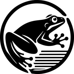 sketch vector illustration silhouette icon logo symbol mascot animal frog as rain caller classic vintage abstract modern style