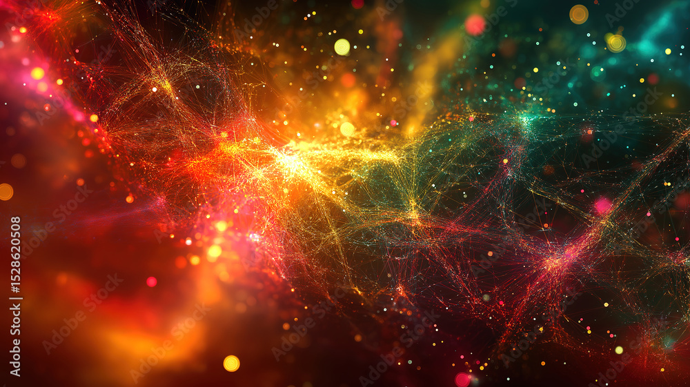Wall mural abstract digital background for technological processes, neural networks, and digital storage applic