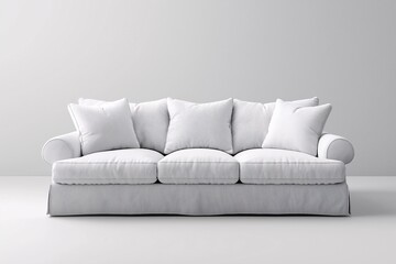 Elegant and Modern White Sofa. Cozy, Comfortable Furniture for Your Minimalist Living Room
