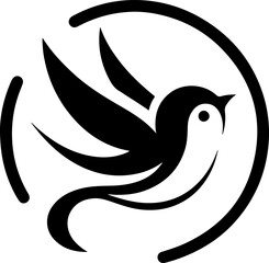 vector illustration of flying bird symbol logo icon for peace mascot and growing company