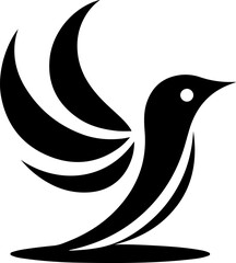 vector illustration of flying bird symbol logo icon for sacred peace mascot and company in humanitarian field