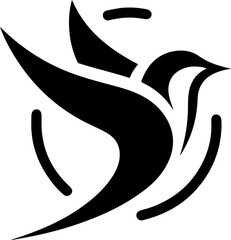 vector illustration of flying dove symbol logo icon for peace mascot and growing company rising high