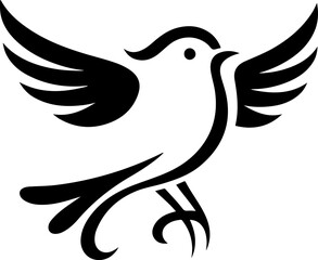 vector illustration of flying bird symbol logo icon for peace mascot and growing company