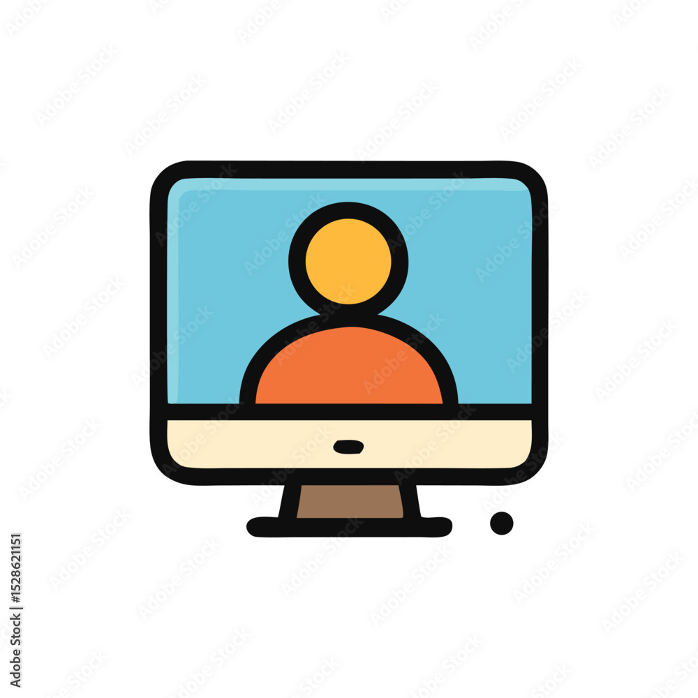 Fototapete simple graphic of a computer monitor displaying a user profile.