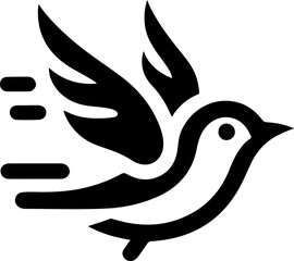 vector illustration of flying dove symbol logo icon for peace mascot and growing company rising high