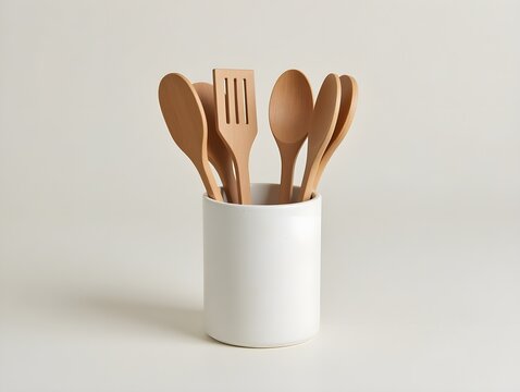 Modern Kitchen Utensils in Ceramic Holder