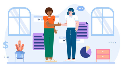 Two people shaking hands in an office setting. Perfect for business presentations, corporate websites, networking events, partnership agreements, and team collaborations.