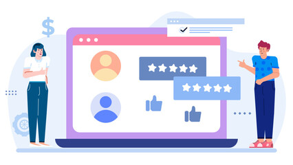 Laptop showing two people giving thumbs up, ideal for technology, team success, remote work, online collaboration, positive feedback concepts.