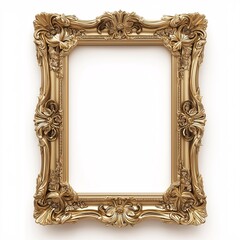 Ornate Gilded Frame for Vintage Decor. Classic Design with Timeless Elegance and Baroque Style