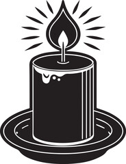 candle vector, candle illustration, candle clipart, candle silhouette vector black and white