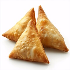 Crispy Golden Brown Samosas. Traditional Indian Vegetarian Snack with Spicy Filling - Perfect for Social Gatherings and Comfort Food Enthusiasts