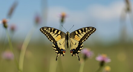Yellow Butterfly in a Meadow