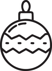 Obraz premium christmas bauble line art vector illustration, christmas bauble line art clipart, christmas bauble silhouette vector black and white