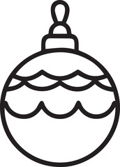 Fototapeta premium christmas bauble line art vector illustration, christmas bauble line art clipart, christmas bauble silhouette vector black and white