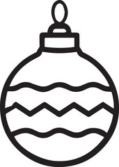 Obraz premium christmas bauble line art vector illustration, christmas bauble line art clipart, christmas bauble silhouette vector black and white