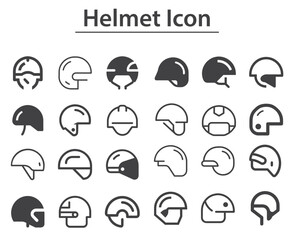 Helmet icon Set. Engineer icon in line style. stock illustration. Helmet and gear. Safety and protection, engineer. Construction, labor and engineering symbols. Workwear, helmet construction.svg