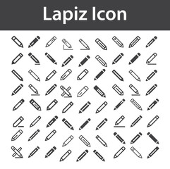 lapiz icon set. Edit color icon set stock illustration. Pencil concept. Collection of modern high quality pencil line icons. Premium linear symbol for web sites, flyers, banners, online shops Icon.svg