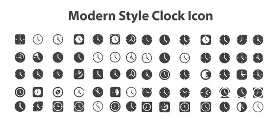 Modern style clock icon. Watch stock illustration. Clock icon in flat style, black timer on Icon, business watch. Vector design element for you project stock illustration.svg