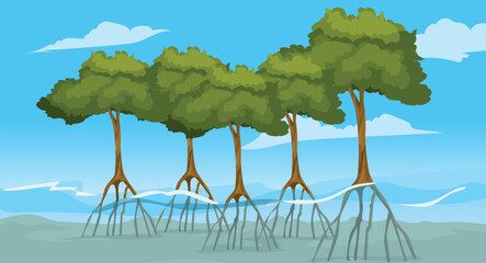 mangrove forest in vector format