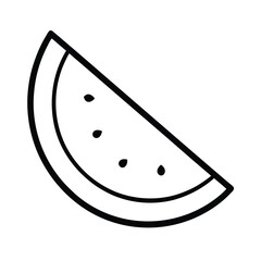 Simple line drawing of a watermelon slice summer fruit
