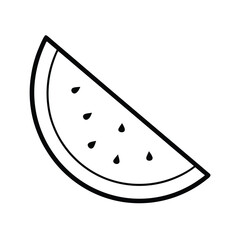 Simple line drawing of a watermelon slice summer fruit