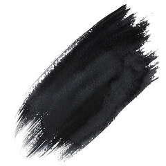 Abstract black and white paint stroke isolated on transparent background