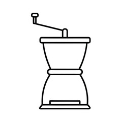 Manual coffee grinder line drawing illustration kitchen appliance