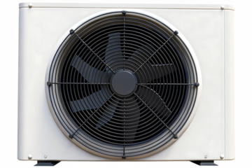 Air conditioner unit fan isolated on a white background png ai generated