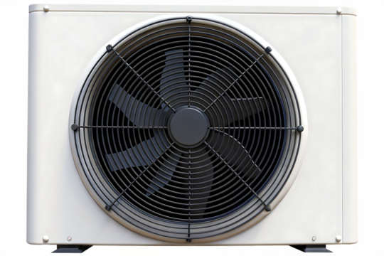 Air conditioner unit fan isolated on a white background png ai generated