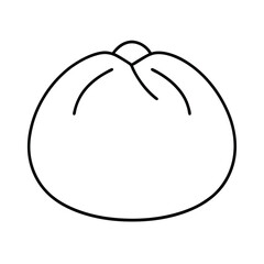Simple line drawing of a steamed bun bao
