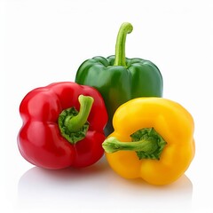 Vibrant Red Green Yellow Bell Peppers Fresh Produce Group Shot