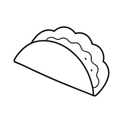 Delicious taco line drawing simple food illustration