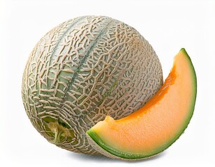 Ripe Cantaloupe Melon Sliced Showing Juicy Orange Flesh A Fresh Summer Fruit