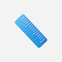 3d Realistic Ruler icon vector Illustration
