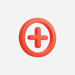 Obraz premium 3d Realistic Add icon vector Illustration