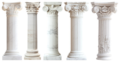 PNG Elegant classical architectural columns, element set on transparent background