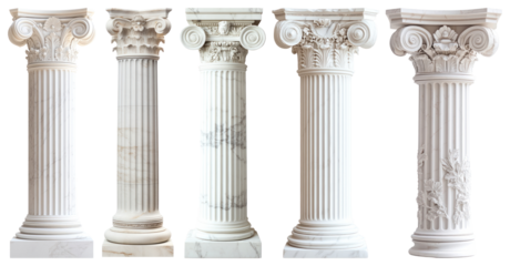 PNG Elegant classical architectural columns, element set on transparent background