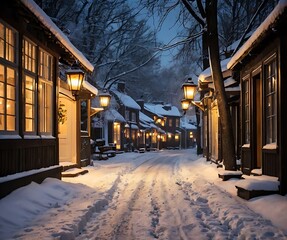 street at night in warsaw