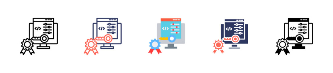 Fototapeta premium Software Licensing multiple icon