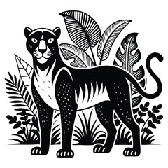 The Hidden Heart of the Wild: Observing a Magnificent Panther Amidst the Vibrant Biodiversity of the Jungle Wilderness