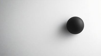 A black sphere against a plain white background.