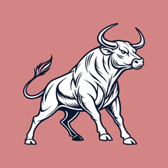 Aggressive Ox Animal Mascot or Emblem