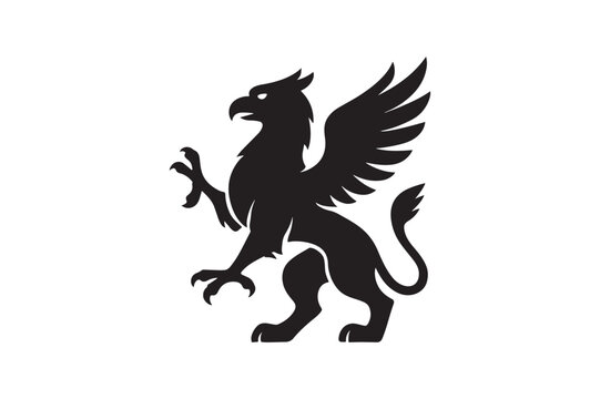 Griffin Guard silhouette vector with white background