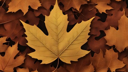 autumn leaf falling revealing intricate leaf vein generated by AI