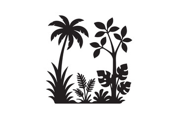 Obraz premium Jungle Vibe silhouette vector with white background