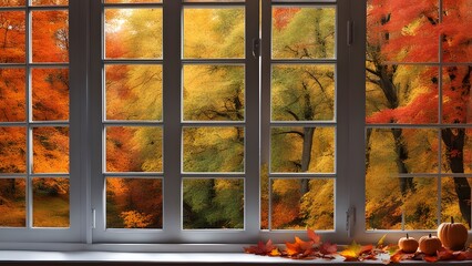 beautiful autumn outside the window