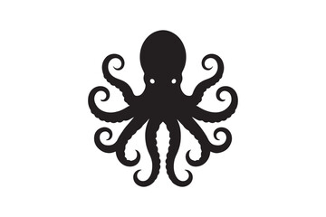 Kraken Arms silhouette vector with white background