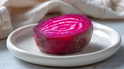 Sliced Beetroot on a White Plate