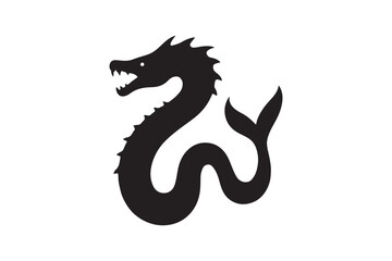 Obraz premium Leviathan Deep silhouette vector with white background