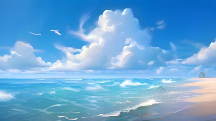beautiful sea and ocean with cloud on blue sky unreal engine 